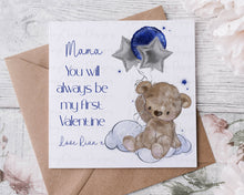 Load image into Gallery viewer, Blue Bear with Balloons - Valentines/Birthday
