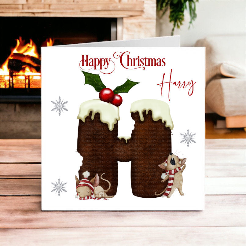 Mice Initial Christmas Card