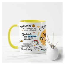 Load image into Gallery viewer, Morning Mindset Mug - Yellow Handle and inner
