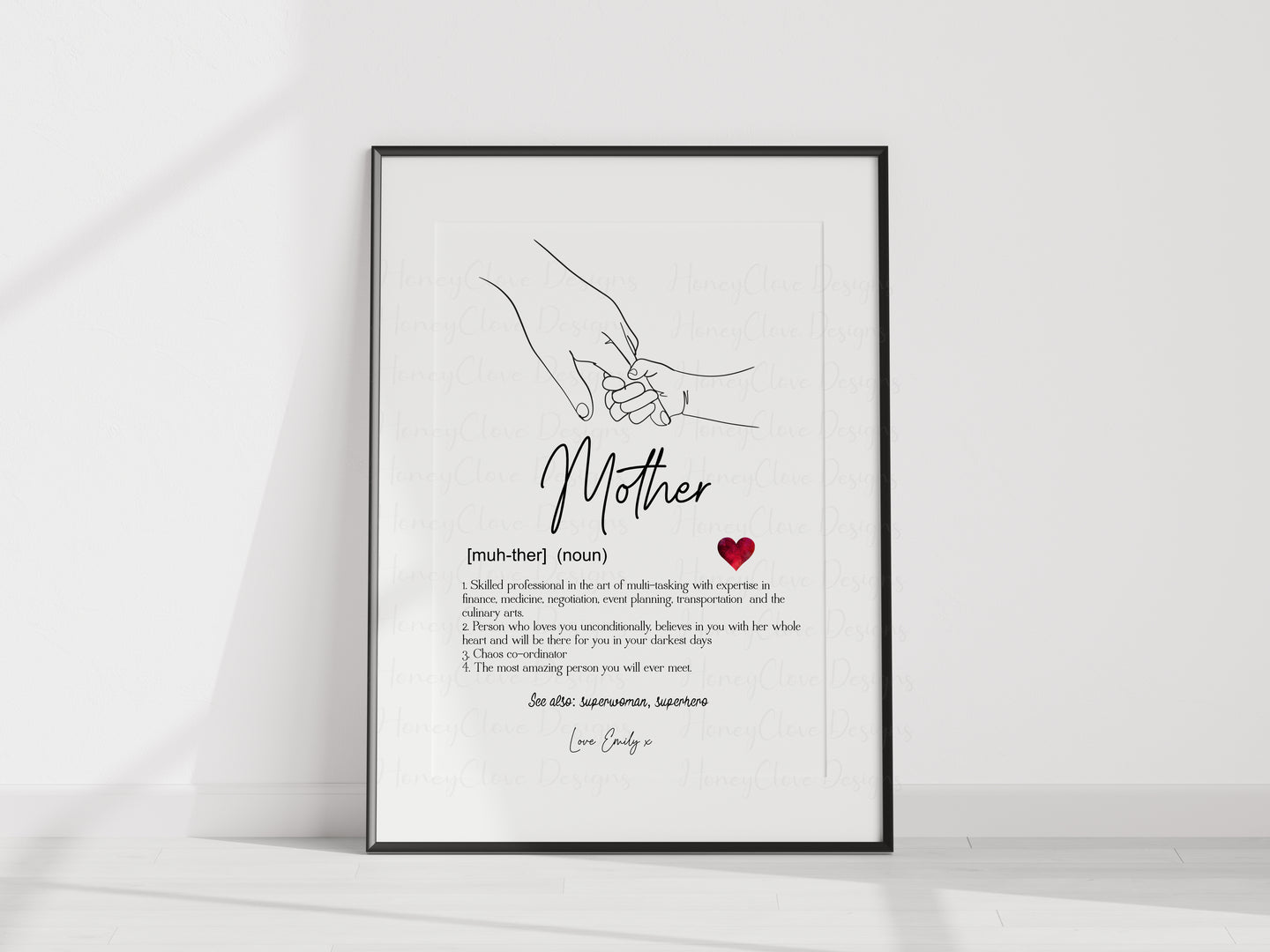 Mother Definition A4 UNFRAMED PRINT