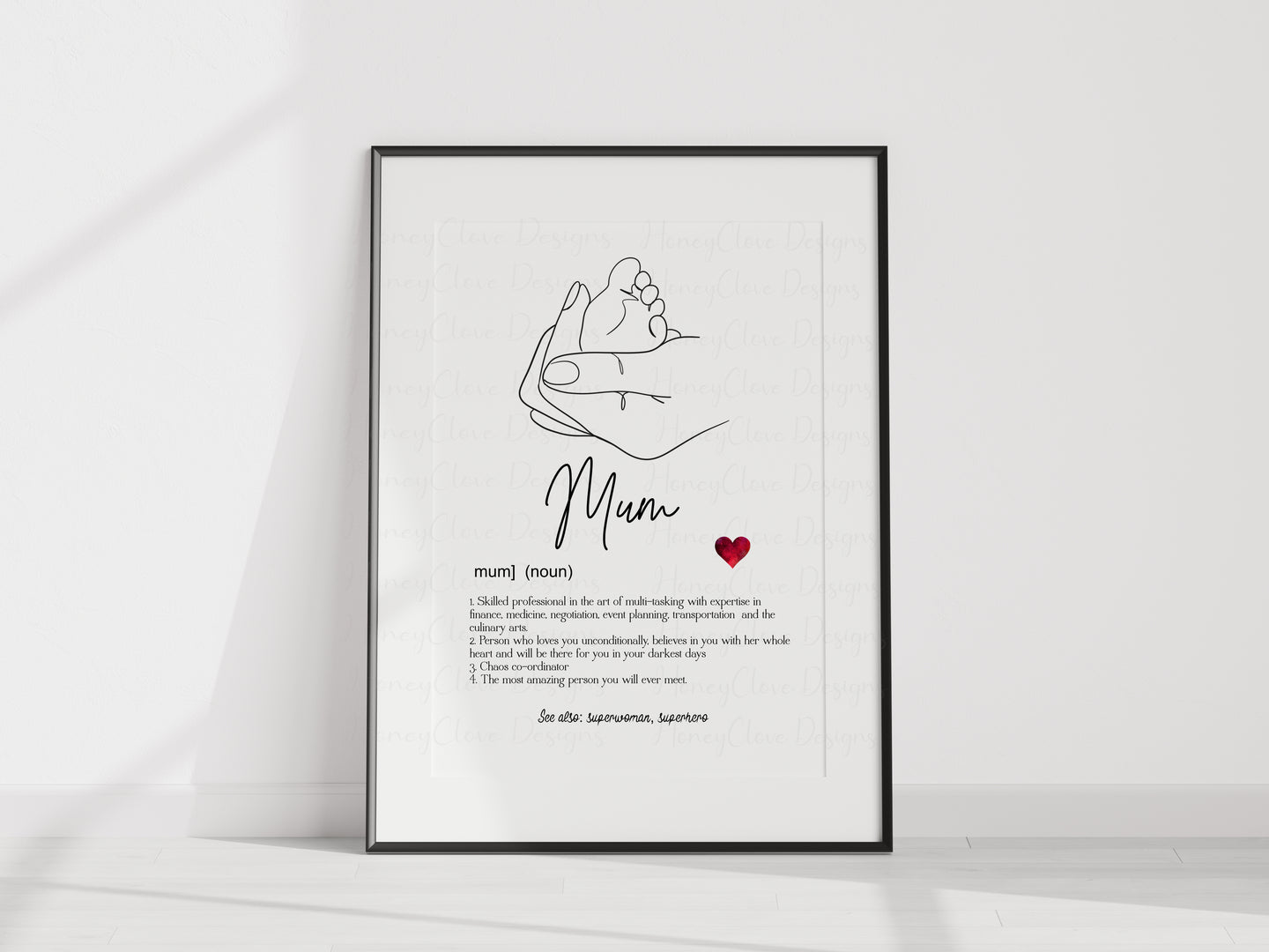 Mum Definition A4 UNFRAMED PRINT