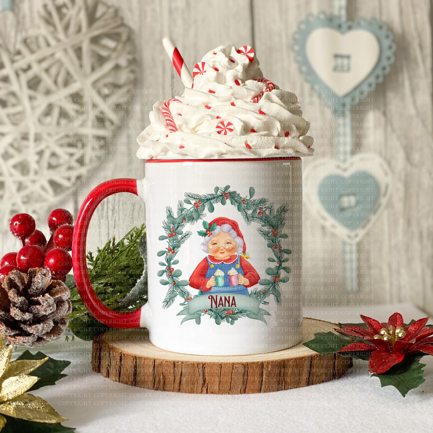 Santa & Mrs Claus Red Mugs