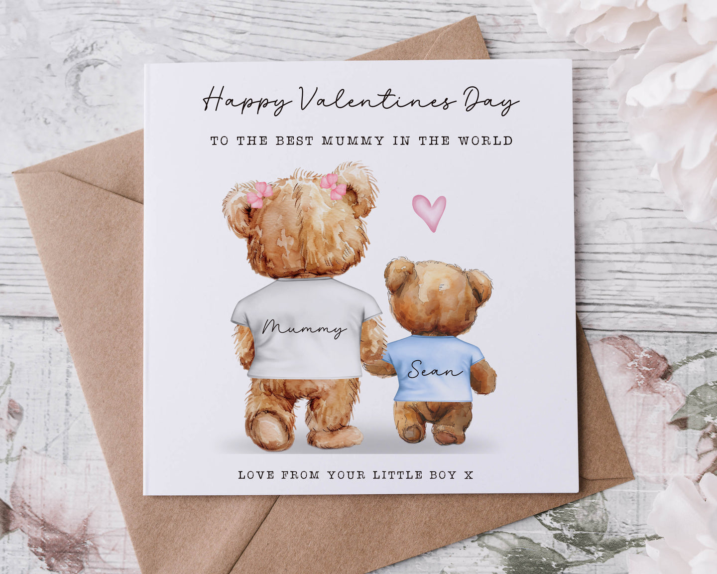 Mother Son Bear valentine card