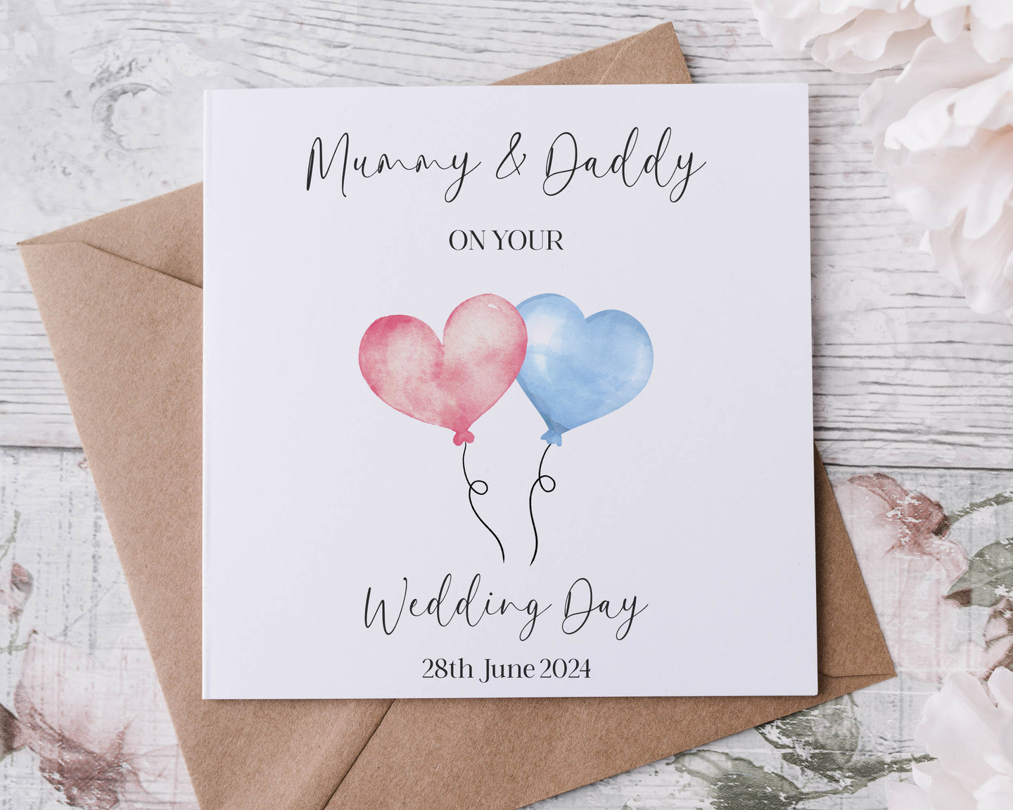 To Mummy & Daddy on Wedding Day - Balloons