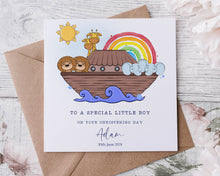 Load image into Gallery viewer, Christening/Baptism Card Noah&#39;s Ark

