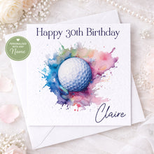 Load image into Gallery viewer, Golf Ball Design Birthday Card Pastel
