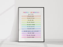 Load image into Gallery viewer, Positive Affirmations A4 Unframed Print
