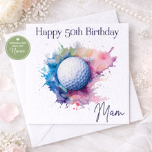 Load image into Gallery viewer, Golf Ball Design Birthday Card Pastel
