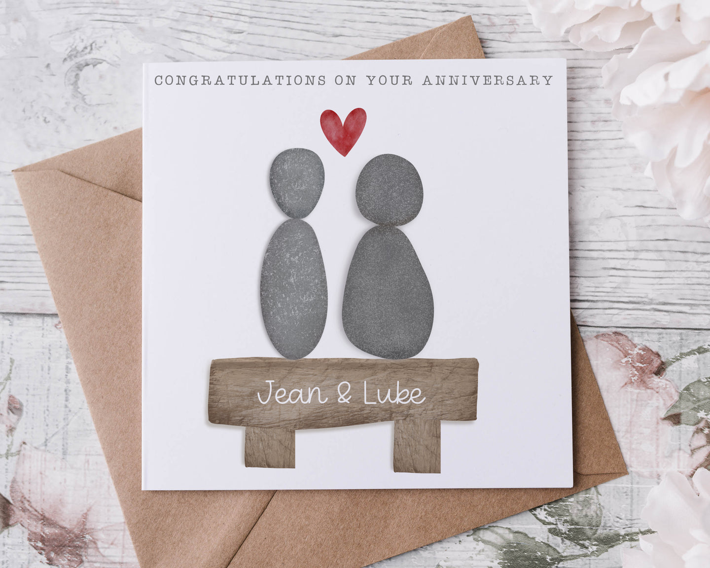 Pebble Couple Engagement/Wedding/Anniversary Card