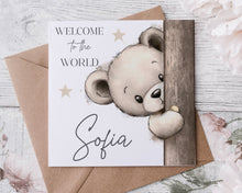 Load image into Gallery viewer, Peek a boo bear card   - Birthday/New Baby
