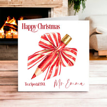 Load image into Gallery viewer, Christmas Teacher Card- Red Pencil Design
