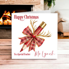 Load image into Gallery viewer, Christmas Teacher Card- Red Pencil Design
