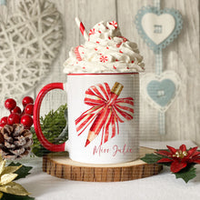 Load image into Gallery viewer, Teacher Christmas Mug - Red Pencil Design
