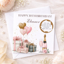 Load image into Gallery viewer, Personalised birthday scratch card revealing a surprise experience message
