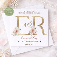 Load image into Gallery viewer, Personalised wedding card for sister and brother-in-law
