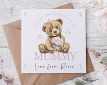 Load image into Gallery viewer, Mothers Day Card - teddy bear PINK
