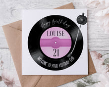 Load image into Gallery viewer, Vinyl Record Birthday Era Card
