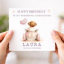 Load image into Gallery viewer, Pink Toddler Car Birthday Card - Ages 1-3
