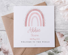Load image into Gallery viewer, New Born Baby Greeting Card - Rainbow (blue or pink)

