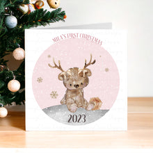 Load image into Gallery viewer, Baby&#39;s First Christmas Greeting Card - Little Bear (3 colours)
