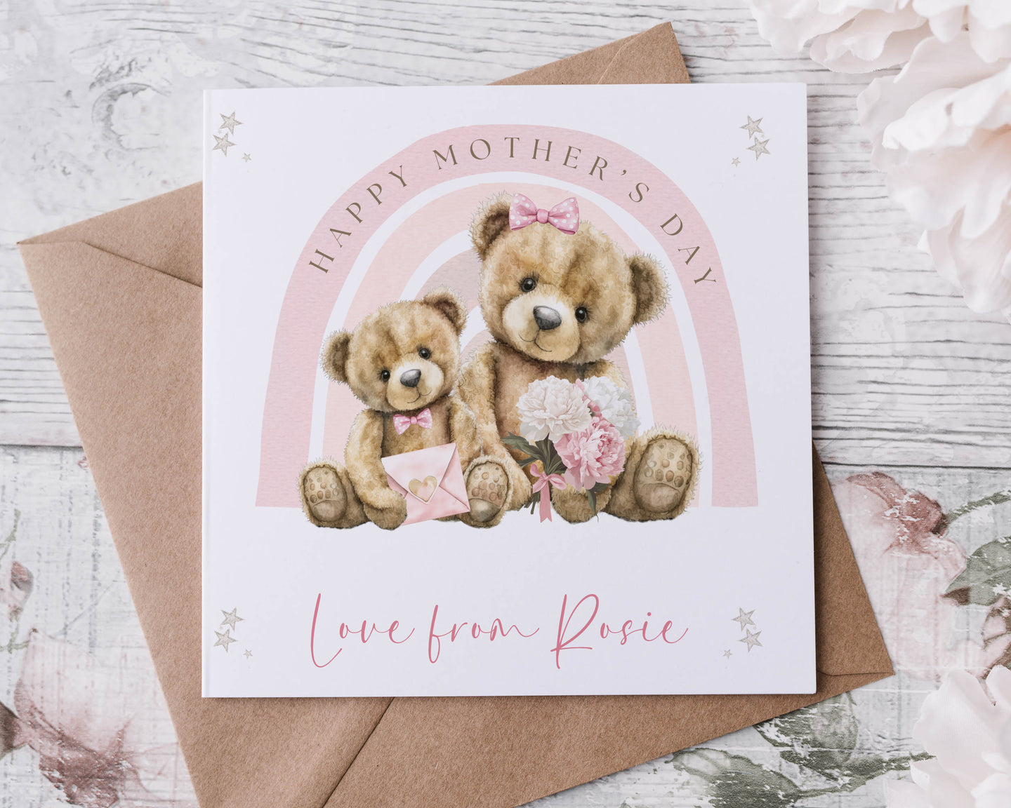 Mothers Day Card -Bear Rainbow
