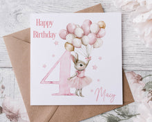 Load image into Gallery viewer, Baby Rabbit Birthday Card PINK
