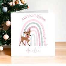 Load image into Gallery viewer, Baby’s First Christmas Card  - Baby Reindeer
