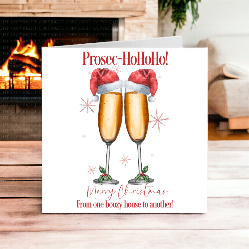 Prosecco-Ho Ho Ho Christmas Card