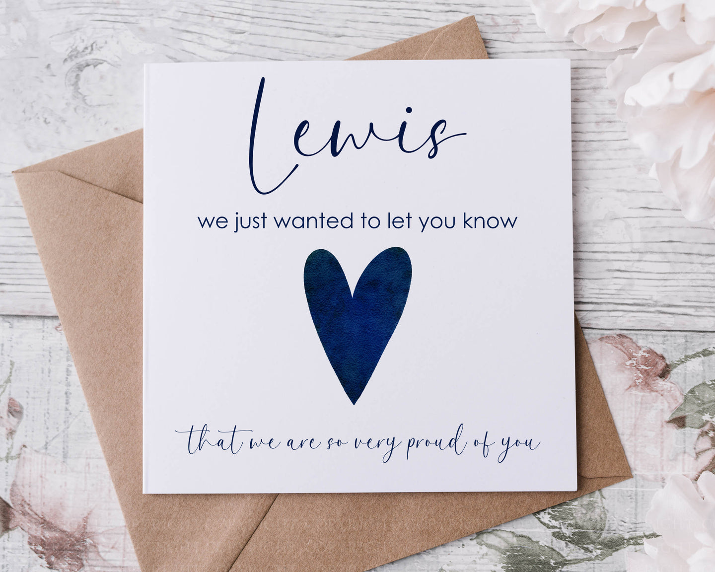 Proud of you card - blue heart