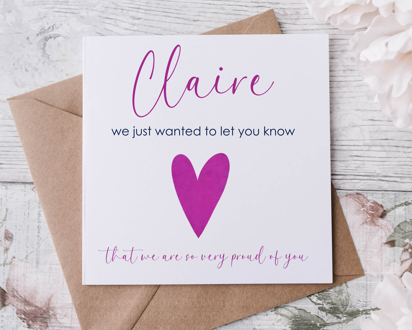 Proud of you card - pink heart