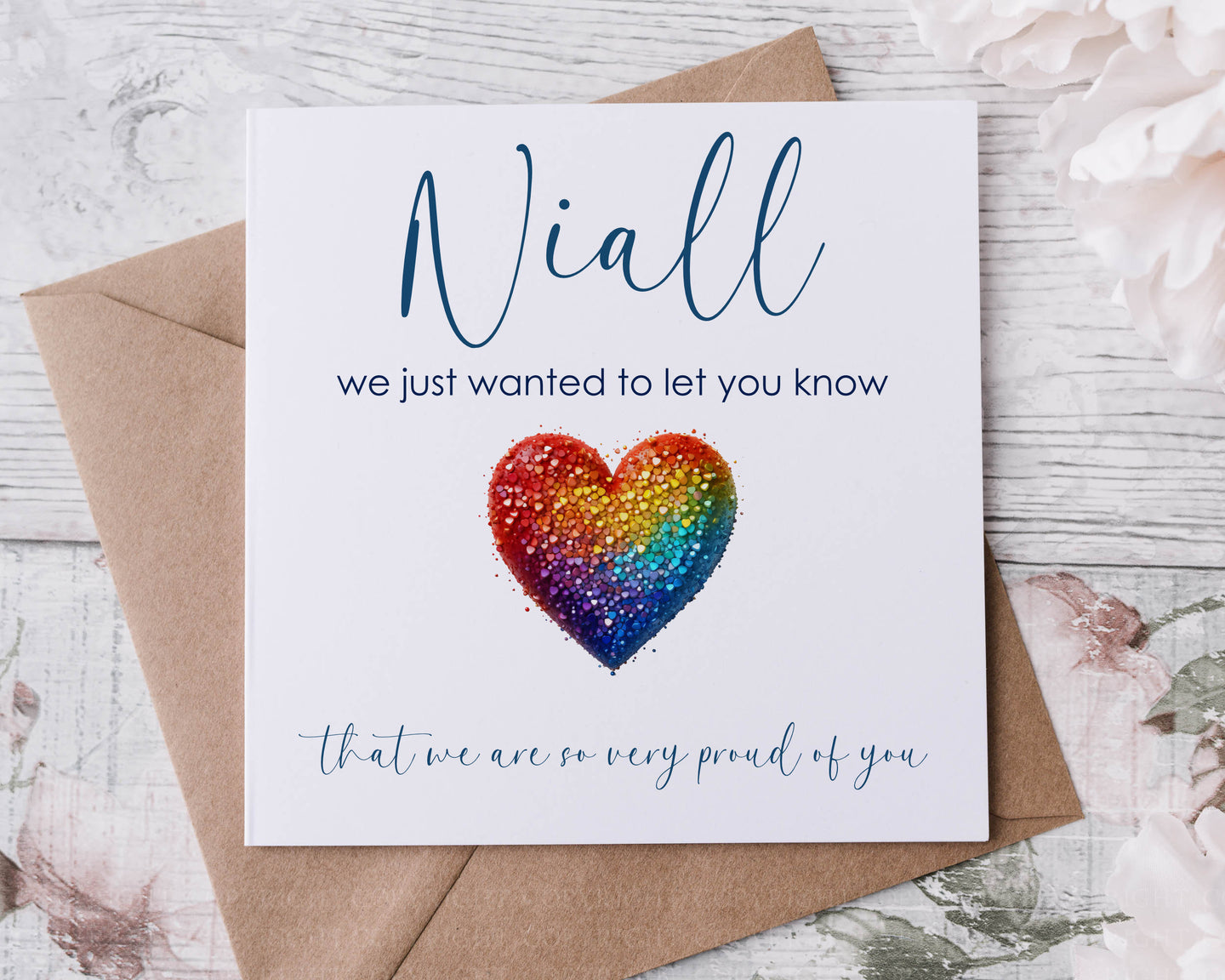 Proud of you card - rainbow heart