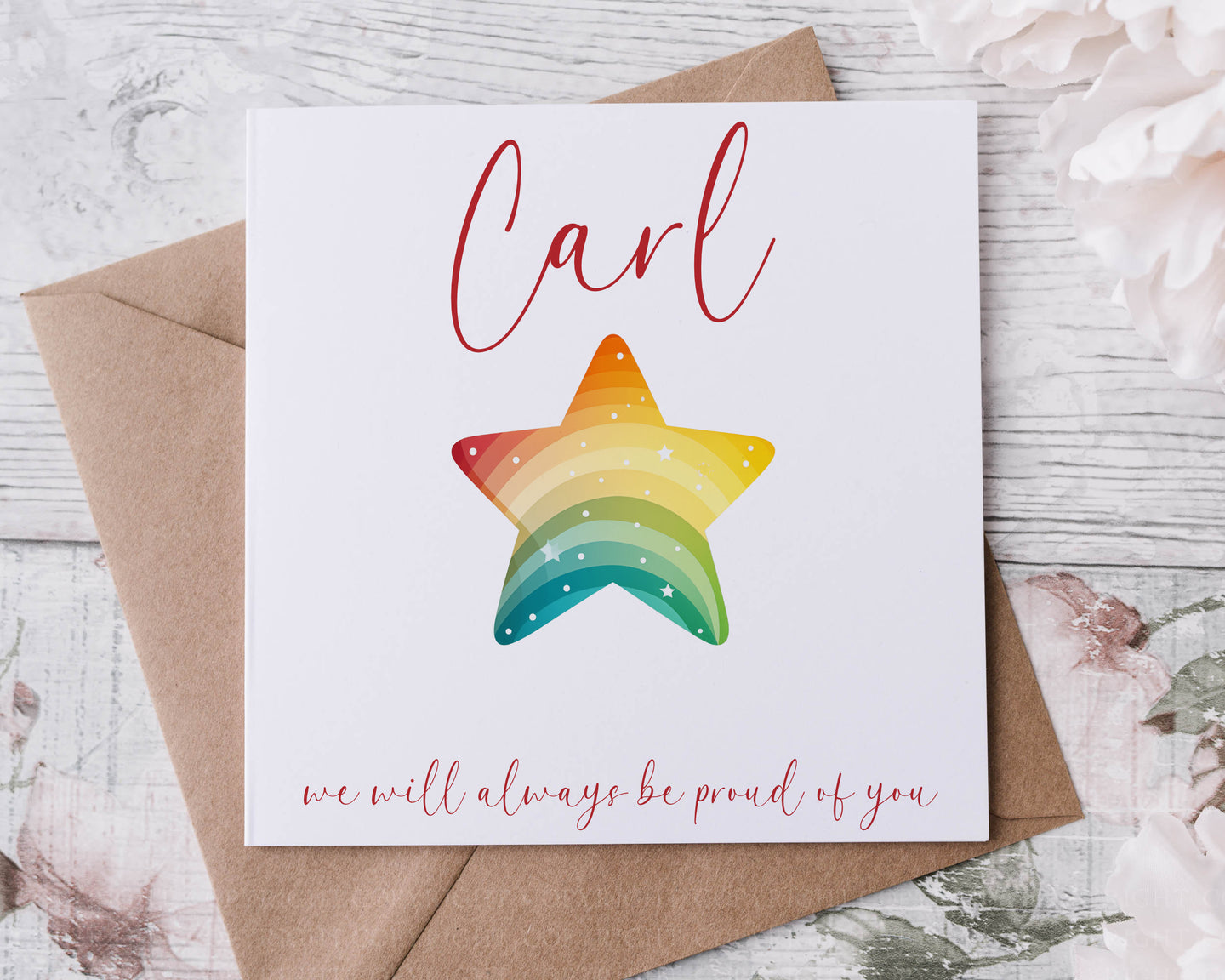 Proud of you card - rainbow star