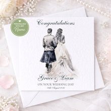 Load image into Gallery viewer, Scottish Wedding Card - Kilt Couple
