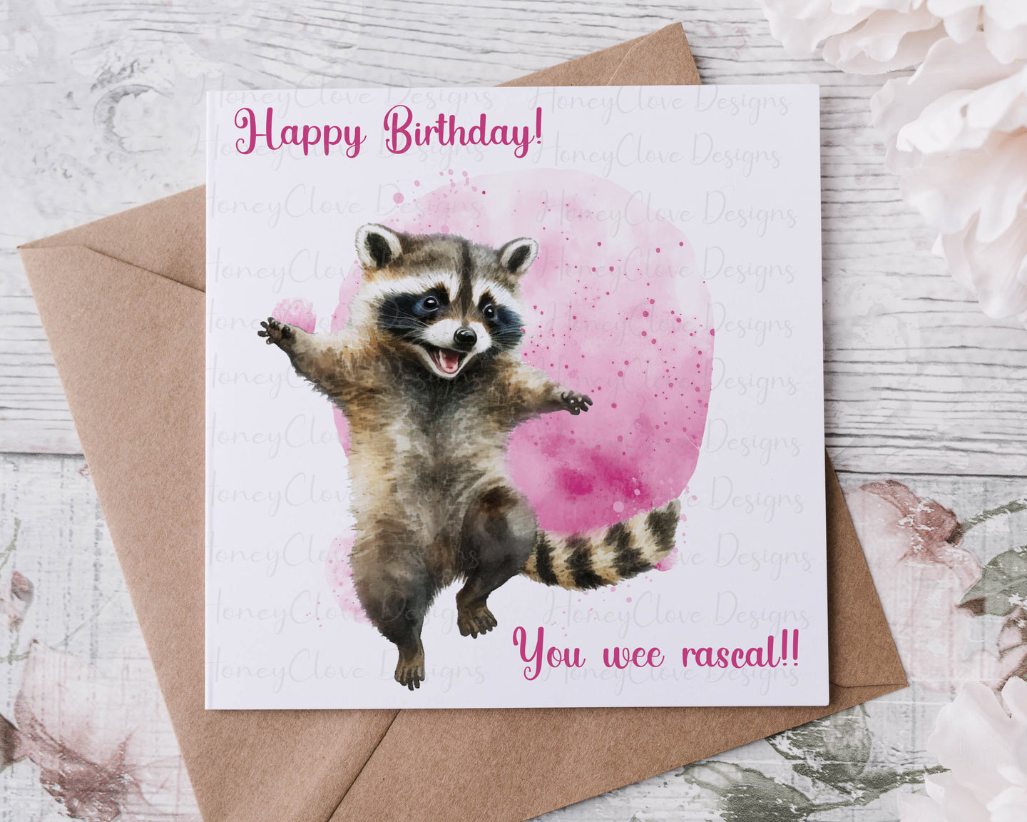 Racoon Birthday Card