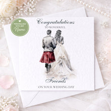 Load image into Gallery viewer, Scottish Wedding Card - Kilt Couple
