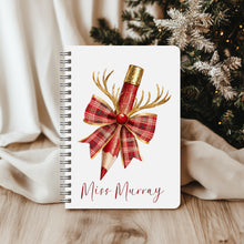 Load image into Gallery viewer, Teacher Christmas A5 Notebook- Red Pencil Design
