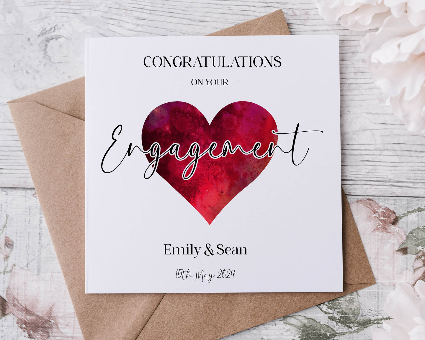 Engagement card - Red Heart