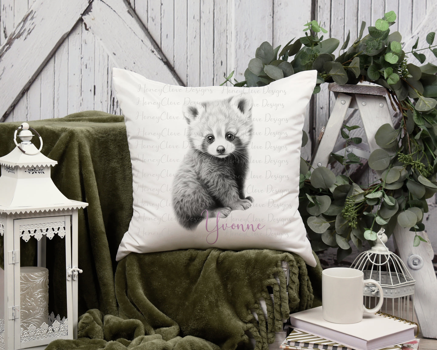 Sketch Design Cushion Red Panda