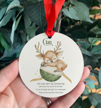 Load image into Gallery viewer, Baby&#39;s First Christmas Reindeer Hanging decoration
