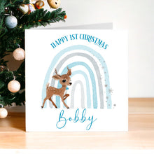 Load image into Gallery viewer, Baby’s First Christmas Card  - Baby Reindeer
