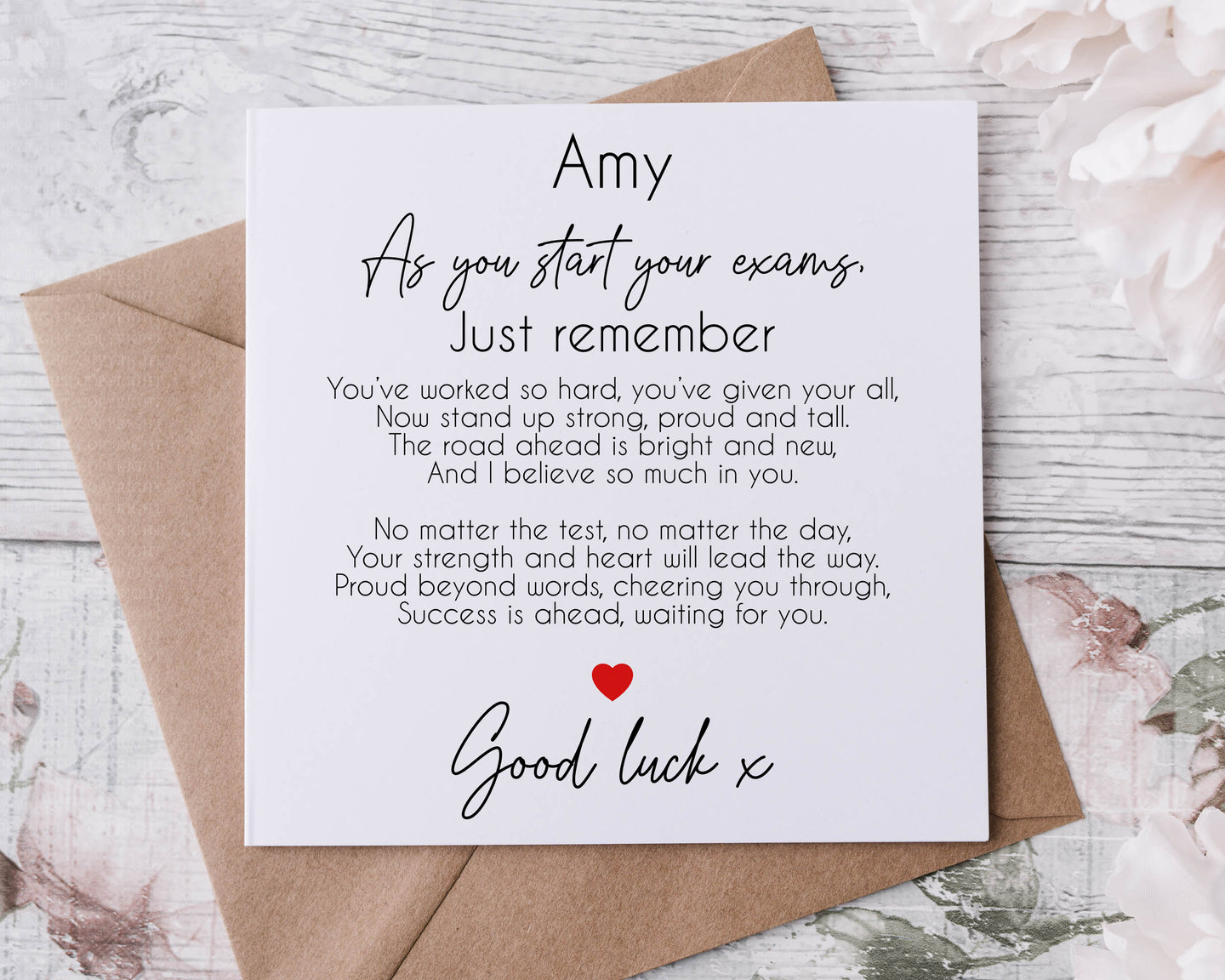 Good luck card  - Just remember poem