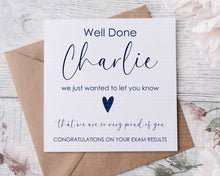 Load image into Gallery viewer, Exam Results Card  - pink or blue heart
