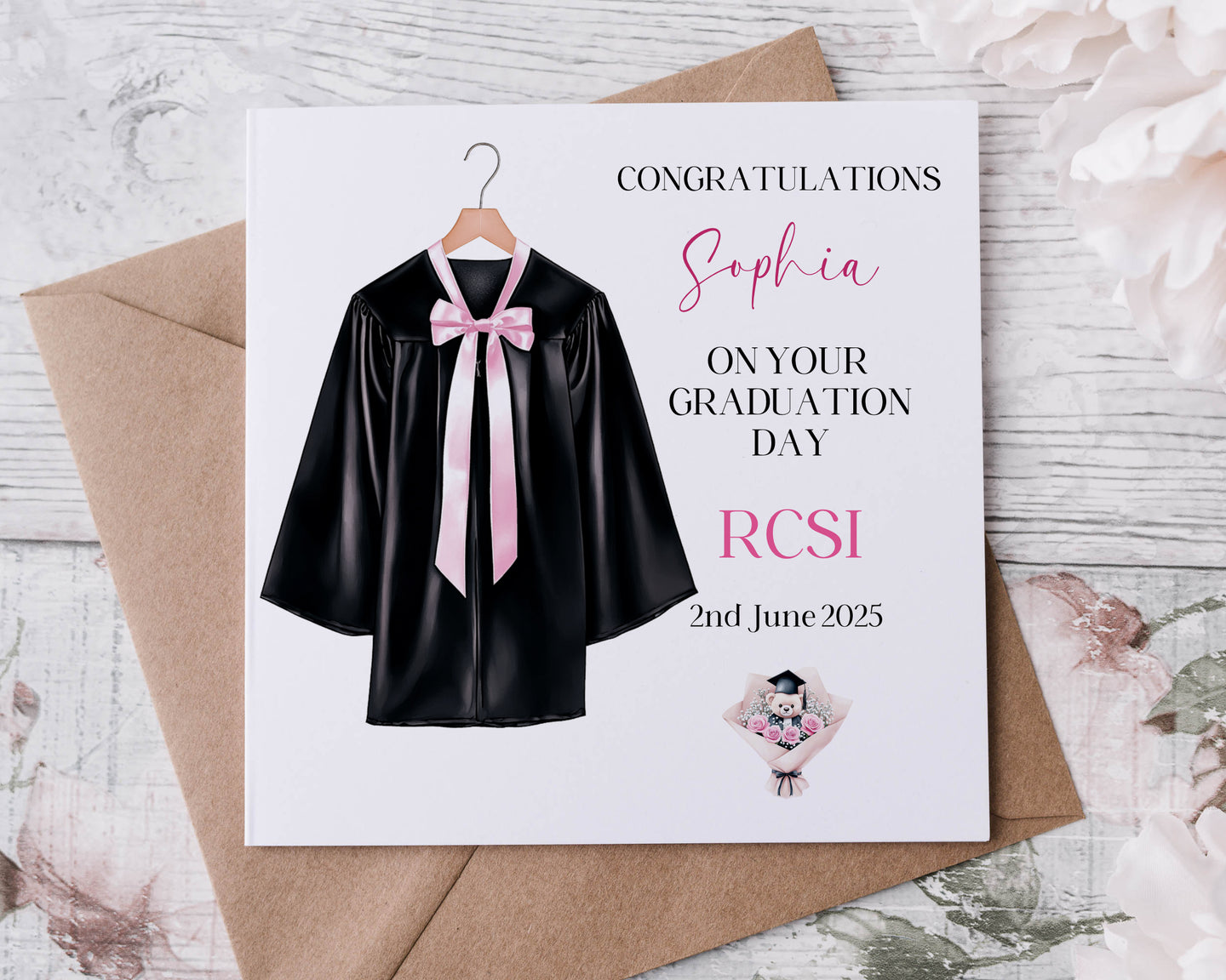 Pink Graduate Card - Robe