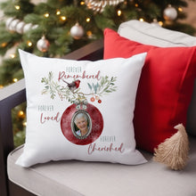 Load image into Gallery viewer, Robin Bauble Christmas Cushion
