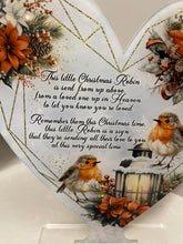 Load image into Gallery viewer, Heart Shape Tea Light Holder  - Christmas Robin Design
