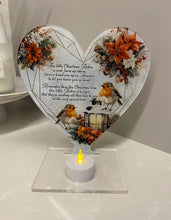 Load image into Gallery viewer, Heart Shape Tea Light Holder  - Christmas Robin Design
