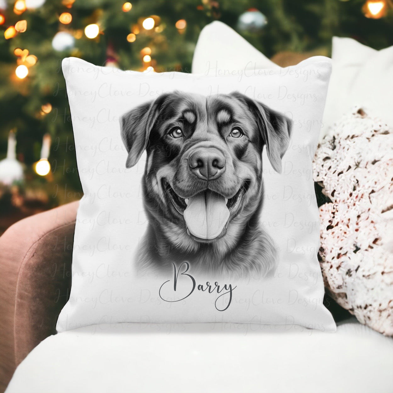 Sketch Art Rottweiller Cushion