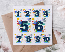 Load image into Gallery viewer, Space Number Greeting Card
