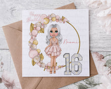 Load image into Gallery viewer, 16/18/21st Dolly Birthday Card
