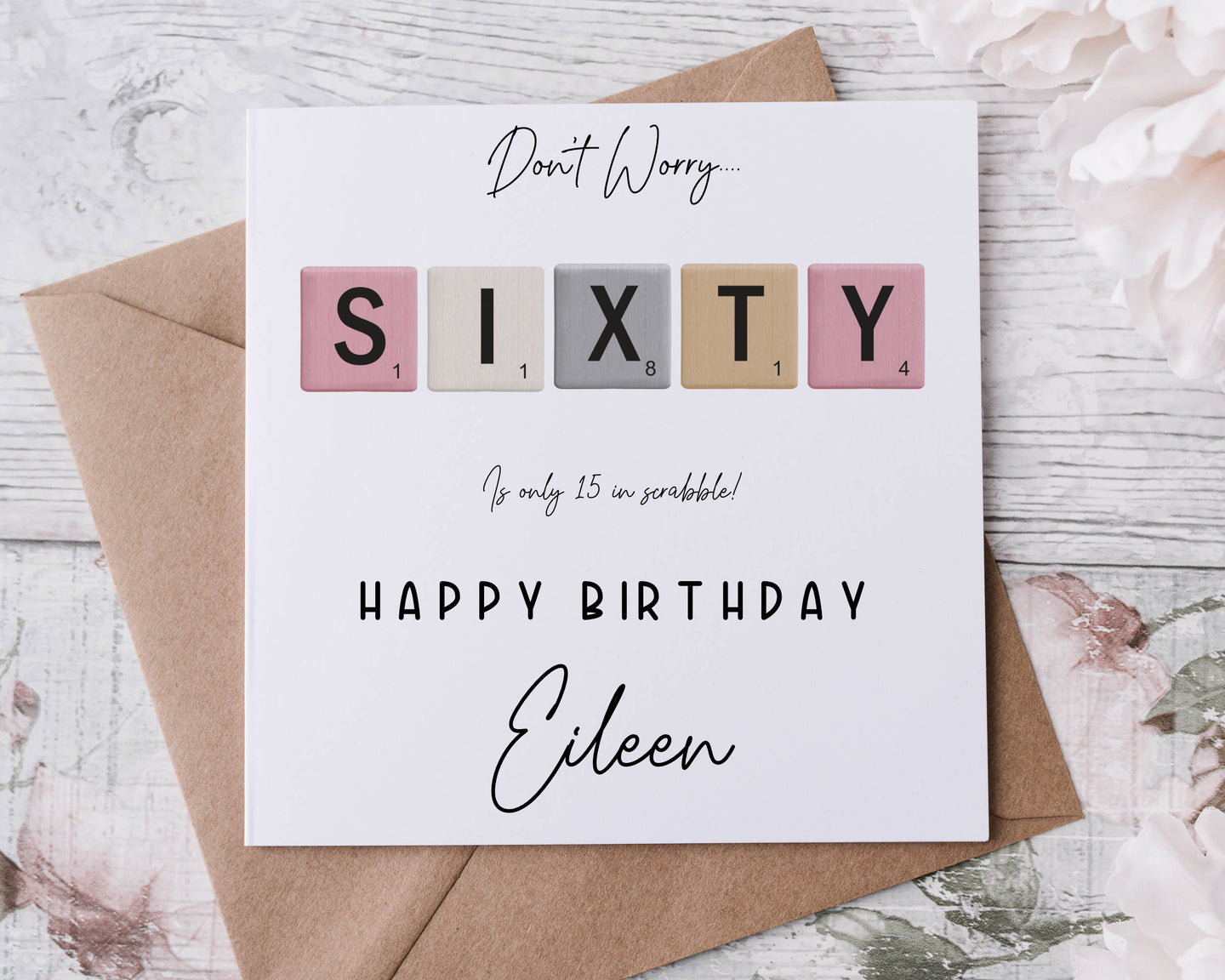 Letter Tile Significant Birthday Card  - Mixed Colours